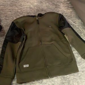 NWT green and black zip up hoodie